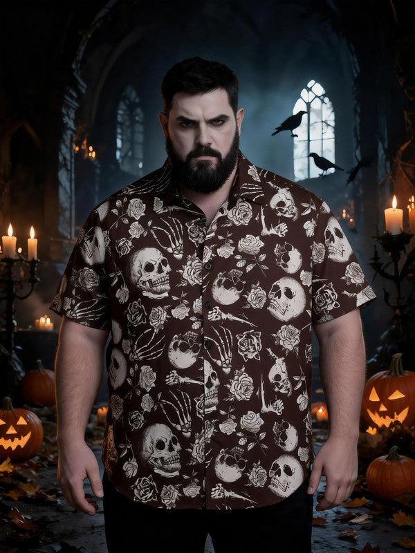 Men's Plus Size Hot Halloween Party Short Sleeve Shirt