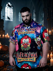 Men's Plus Size Cool Spooky Fashion Short Sleeve Shirt