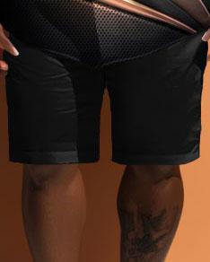 Men's Plus Size Simple Beam Line Print Short-Sleeved Shirt Shorts Set