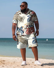 Load image into Gallery viewer, Men&#39;s Plus Size Hawaiian Art Floral Shirt Shorts Two Piece Set