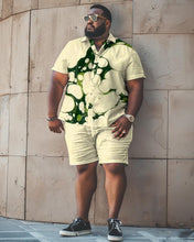 Load image into Gallery viewer, Men&#39;s Plus Size Geometric Short Sleeve Shirt Shorts Set