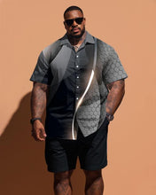 Load image into Gallery viewer, Men&#39;s Plus Size Geometric Print Short Sleeve Shirt Shorts Set