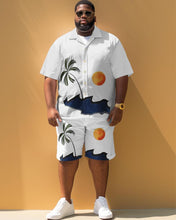 Load image into Gallery viewer, Men&#39;s Plus Size Hawaiian Coconut Print Short Sleeve Shirt Shorts Set