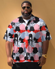 Load image into Gallery viewer, Men&#39;s Plus Size Casual Simple Geometric Print Short Sleeve Shirt Shorts Suit