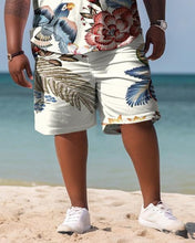 Load image into Gallery viewer, Men&#39;s Plus Size Hawaiian Art Floral Shirt Shorts Two Piece Set