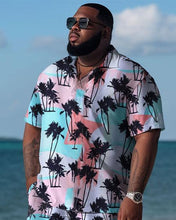 Load image into Gallery viewer, Men&#39;s Large Size Hawaiian Color Coconut Shirt Shorts Two-piece Set