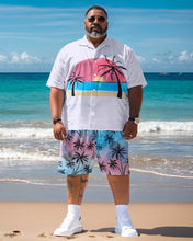 Load image into Gallery viewer, Men&#39;s Plus Size Hawaiian Resort Short Sleeve Shirt and Shorts Set 010