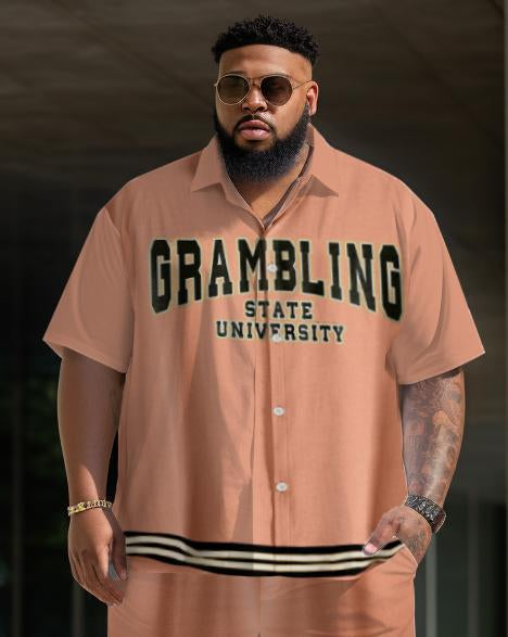 Men's Plus Size College Style Grambling State University Short Shirt Uniform Suit