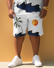 Load image into Gallery viewer, Men&#39;s Plus Size Hawaiian Coconut Print Short Sleeve Shirt Shorts Set