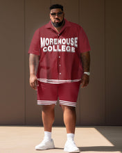 Load image into Gallery viewer, Men&#39;s Plus Size College Style Morehouse College Short Shirt Uniform Suit