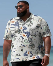 Load image into Gallery viewer, Men&#39;s Large Size Hawaiian Pattern Color Block Shirt and Shorts Two-piece Set