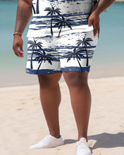 Load image into Gallery viewer, Hawaiian Coconut Colorblock Shirt And Shorts Two-Piece Men&#39;s Plus Size Set