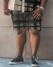 Load image into Gallery viewer, Men&#39;s Plus Size Plaid Short Shirt And Shorts Set