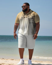 Load image into Gallery viewer, Men&#39;s Plus Size Business Gradient Leaf Beach Two-Piece Set