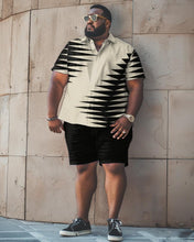 Load image into Gallery viewer, Men&#39;s Plus Size Geometric Short Sleeve Shirt Shorts Set