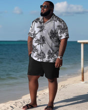 Load image into Gallery viewer, Men&#39;s Plus Size Hawaiian Color Block Coconut Shirt Shorts Two Piece Set