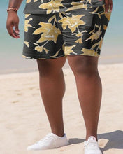 Load image into Gallery viewer, Men&#39;s Large Size Pattern Color Block Hawaiian Shirt Shorts Two Piece Set