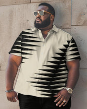 Load image into Gallery viewer, Men&#39;s Plus Size Geometric Short Sleeve Shirt Shorts Set