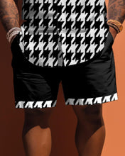 Load image into Gallery viewer, Men&#39;s Plus Size Classic Houndstooth Pattern Short Sleeve Shirt Shorts Set