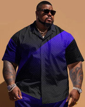 Load image into Gallery viewer, Men&#39;s Plus Size Simple Pattern Printed Short-sleeved Shirt And Shorts Set