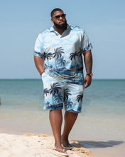 Load image into Gallery viewer, Men&#39;s Large Size Seaside Coconut Hawaiian Shirt And Shorts Two-Piece Set