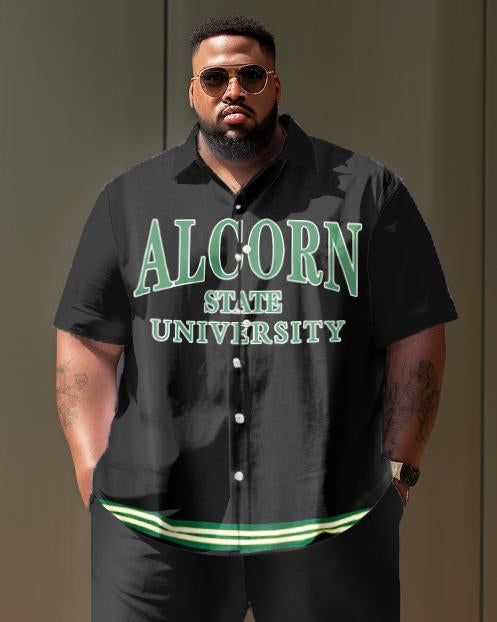 Men's Plus Size College Style Alcorn State University Short Shirt Uniform Suit