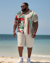 Load image into Gallery viewer, Men&#39;s Plus Size Business Colorblock Beach Two-Piece Set