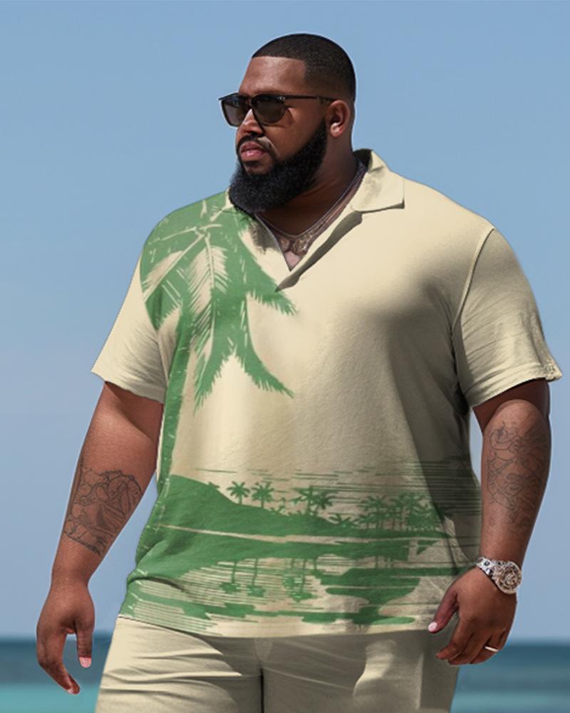 Men's Plus Size Business Coco Beach Two-Piece Set