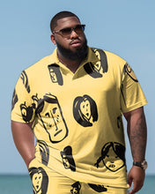 Load image into Gallery viewer, Men&#39;s Plus Size Cartoon Beach Hawaiian Two-Piece Set