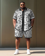 Load image into Gallery viewer, Men&#39;s Large Size Casual Pattern Retro Elegant Street Short Shirt Shorts Suit