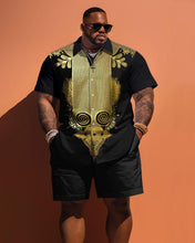 Load image into Gallery viewer, Men&#39;s Plus Size Ethnic Pattern Printed Short Sleeve Shirt And Shorts Set