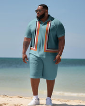 Load image into Gallery viewer, Men&#39;s Plus Size Business Colorblock Beach Two-Piece Set