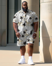 Load image into Gallery viewer, Men&#39;s Large Size Tropical Print Short Shirt Shorts Suit