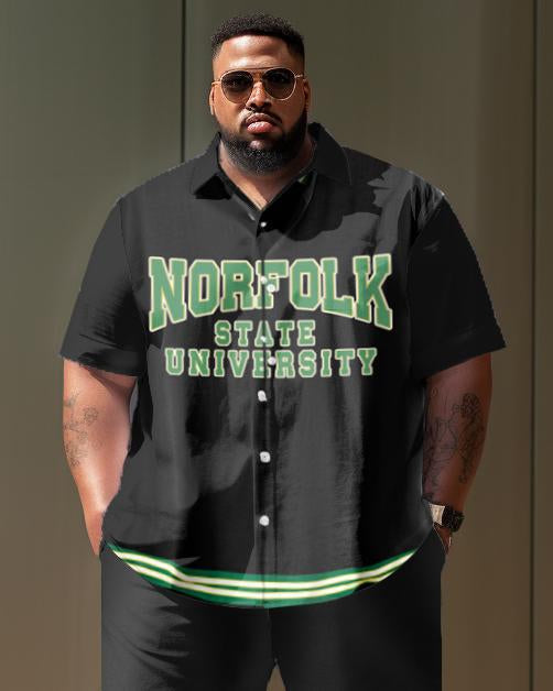 Men's Plus Size College Style Norfolk State University Short Shirt Uniform Suit