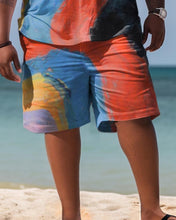 Load image into Gallery viewer, Men&#39;s Plus Size Beach Hawaiian Swirled Print Two-Piece Set