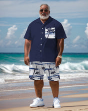 Load image into Gallery viewer, Men&#39;s Plus Size Hawaiian Resort Short Sleeve Shirt and Shorts Set 002