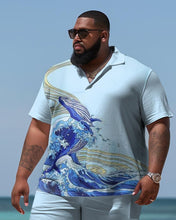 Load image into Gallery viewer, Men&#39;s Plus Size Business Tsunami Spray Beach Two-Piece Set