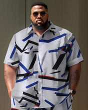 Load image into Gallery viewer, Men&#39;s Plus Size Casual Retro Classic Graphic Street Short Shirt Shorts Suit