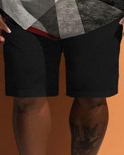 Load image into Gallery viewer, Men&#39;s Plus Size Geometric Print Short Sleeve Shirt Shorts Set