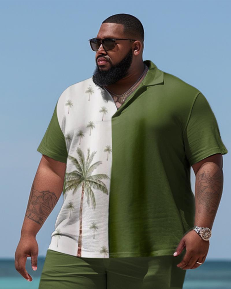 Men's Plus Size Business Coco Beach Two-Piece Set