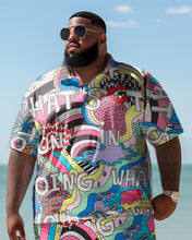 Load image into Gallery viewer, Men&#39;s Plus Size Beach Hawaiian Print Two-Piece Set