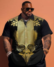 Load image into Gallery viewer, Men&#39;s Plus Size Ethnic Pattern Printed Short Sleeve Shirt And Shorts Set