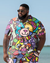 Load image into Gallery viewer, Men&#39;s Hawaiian Plus Size Bear Two-Piece Set