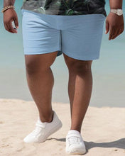 Load image into Gallery viewer, Men&#39;s Large Size Hawaiian Colorblock Coconut Blue Shirt and Shorts Two Piece Set