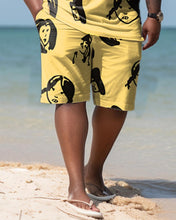 Load image into Gallery viewer, Men&#39;s Plus Size Cartoon Beach Hawaiian Two-Piece Set