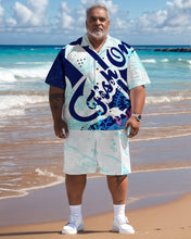 Load image into Gallery viewer, Men&#39;s Plus Size Hawaiian Resort Short Sleeve Shirt and Shorts Set 019