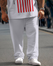 Load image into Gallery viewer, Men&#39;s Large Size USA Flag Simple Street Short-sleeved T-shirt and Pants Suit