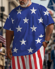 Load image into Gallery viewer, Men&#39;s Large Size Street Independence Day Short Sleeve T-Shirt and Pants Suit