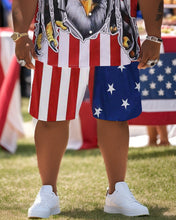 Load image into Gallery viewer, Men&#39;s Plus Size Independence Day Short Sleeve Shirt and Shorts Set 011