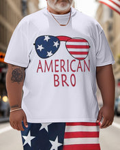 Load image into Gallery viewer, Men&#39;s Large Size Street Independence Day Short Sleeve T-Shirt Shorts Set